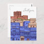 Carte Postale Illustration de Jodhpur Inde (Devant / Derrière)