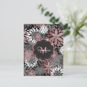 Carte Postale Illustration de jolies fleurs géométriques d'or Ro (Debout devant)