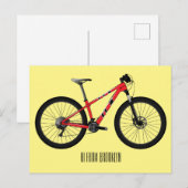 Carte Postale Illustration de la bande dessinée de vélo (Devant / Derrière)