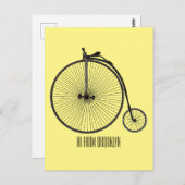Carte Postale Illustration de la bande dessinée de vélo à grande (Devant / Derrière)