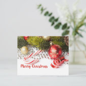 Carte Postale Illustration De La Branche De Pin Vert Et Des Lant (Debout devant)