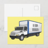 Carte Postale Illustration de la caricature du camion-boîte (Devant / Derrière)