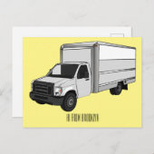 Carte Postale Illustration de la caricature du camion-boîte (Devant / Derrière)