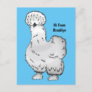 Carte Postale Illustration de la caricature du poulet Silkie