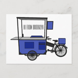 Carte Postale Illustration de la charrette alimentaire