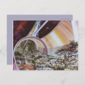 Carte Postale Illustration de la colonie spatiale vintage (Devant / Derrière)