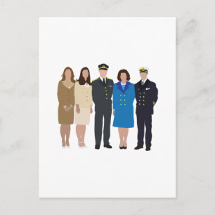 Carte Postale Illustration de la famille royale face