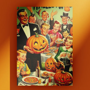 Carte Postale Illustration de la fête d'Halloween vintage