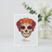 Carte Postale Illustration de la fête mexicaine du masque mort (Debout devant)