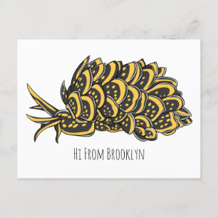 Carte Postale Illustration de la feuille de limace de mer grillé