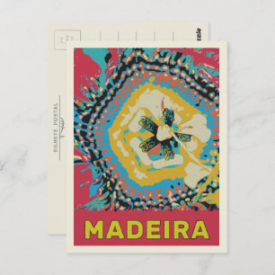 Carte Postale Illustration de la fleur de passion de Madère Port
