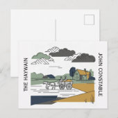 Carte Postale Illustration de la ligne Haywain de Constable (Devant / Derrière)