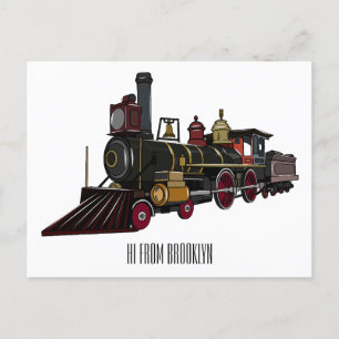 Carte Postale Illustration de la locomotive à vapeur