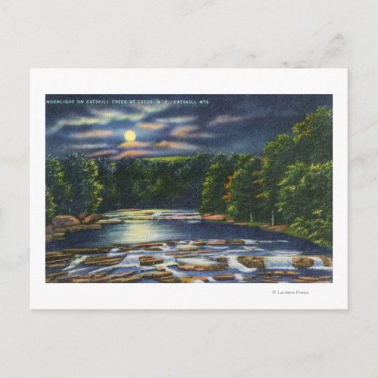 Carte Postale Illustration de la lune sur Catskill Creek (Devant)