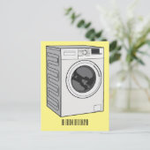 Carte Postale Illustration de la machine à laver (Debout devant)