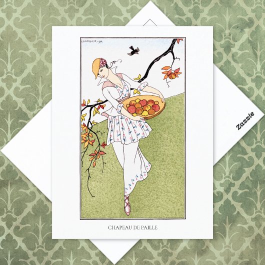 Carte Postale Illustration de la mode française du Casquette de 