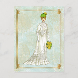 Carte Postale Illustration de la mode Mariage édouardienne vinta