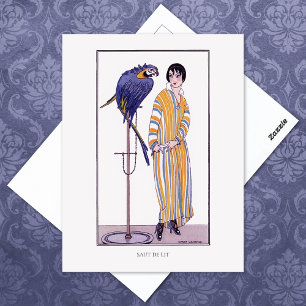 Carte Postale Illustration de la mode Wegener Parrot rayé
