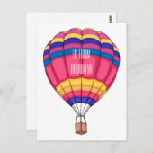 Carte Postale Illustration de la montgolfière (Devant / Derrière)