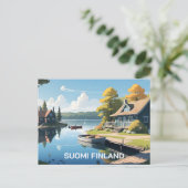 Carte Postale Illustration de la nature en Finlande (Debout devant)