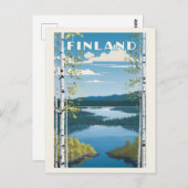 Carte Postale Illustration de la nature finlandaise (Devant / Derrière)