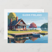 Carte Postale Illustration de la nature finlandaise (Devant / Derrière)