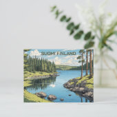 Carte Postale Illustration de la nature finlandaise (Debout devant)