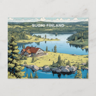 Carte Postale Illustration de la nature finlandaise