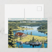 Carte Postale Illustration de la nature finlandaise (Devant / Derrière)