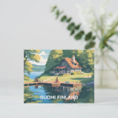 Carte Postale Illustration de la nature finlandaise (Debout devant)