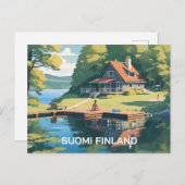 Carte Postale Illustration de la nature finlandaise (Devant / Derrière)