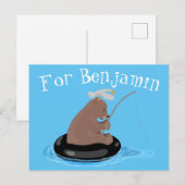 Carte Postale Illustration de la pêche de l'ourson mou (Devant / Derrière)