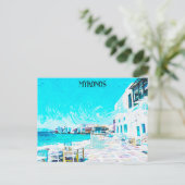 Carte Postale Illustration de la peinture à l'huile de la mer Eg (Debout devant)