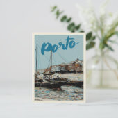 Carte Postale illustration de la rivière Douro à Porto Portugal (Debout devant)