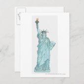 Carte Postale Illustration de la statue de la liberté (Devant / Derrière)