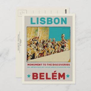 Carte Postale Illustration de la statue de Lisbonne Belem Portug