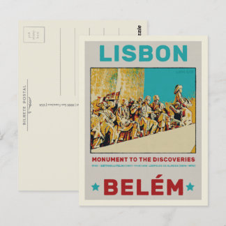 Carte Postale Illustration de la statue de Lisbonne Belem Portug