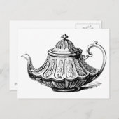 Carte Postale Illustration de la théière antique (Devant / Derrière)