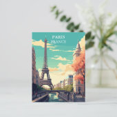Carte Postale Illustration de la Tour Eiffel à Paris, France (Debout devant)