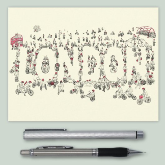 Carte Postale Illustration de la typographie de londres