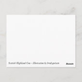Carte Postale Illustration de la vache écossaise Highland (Dos)