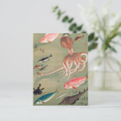 Carte Postale Illustration de la vie marine du poisson et de la  (Debout devant)