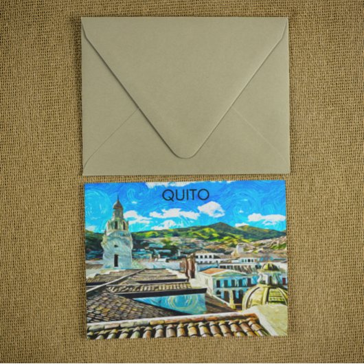 Carte Postale Illustration de la ville de Quito Ecuador