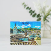 Carte Postale Illustration de la ville de Quito Ecuador (Debout devant)