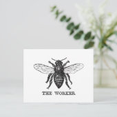 Carte Postale Illustration de l'abeille du travailleur vintage (Debout devant)