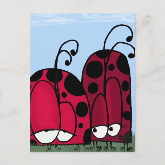 Carte Postale Illustration de Ladybug d'amour non demandé (Devant)