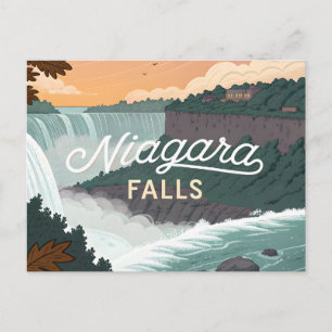Carte Postale Illustration de l'affiche rétro vintage des chutes