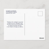 Carte Postale Illustration de lama drôle mignon Merci (Dos)