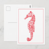 Carte Postale Illustration de l'animal de mer rouge vie marine m (Devant / Derrière)