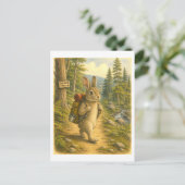 Carte Postale Illustration de lapin randonnée (Debout devant)